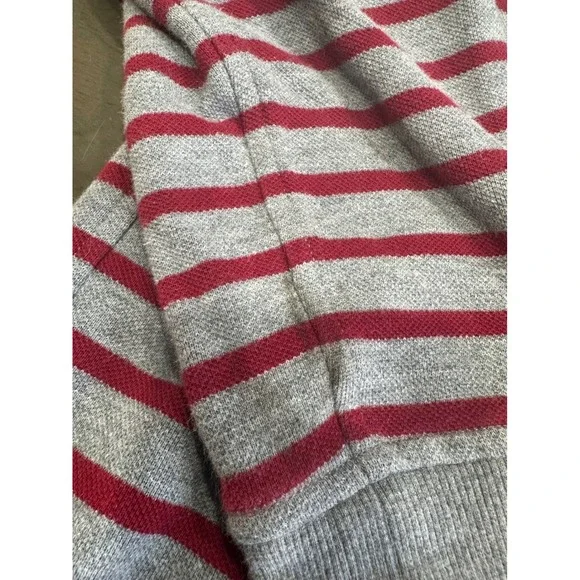 Brooks Brothers 1818 Mens Large Grey Red Striped Full Zip Hoodie Sweatshirt - Picture 4 of 8